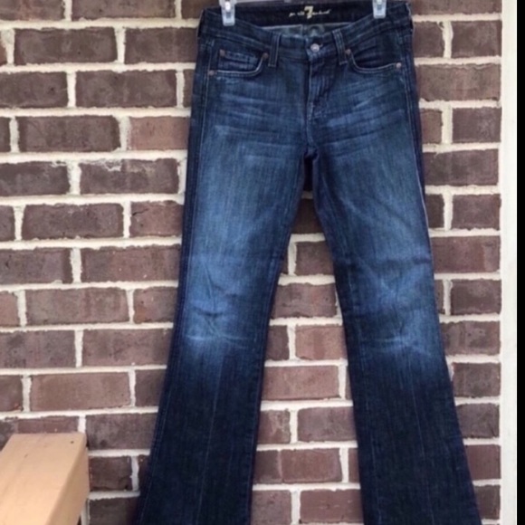 7 for All Mankind white & blue A pocket Jeans - Picture 3 of 6